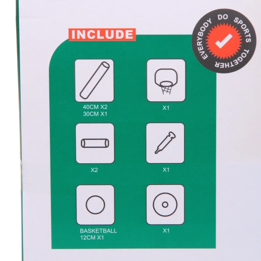 Набор тренировочный для баскетбола ZG270-225: кольцо с подставкой 150 см, сетка, мяч 12 см, насос