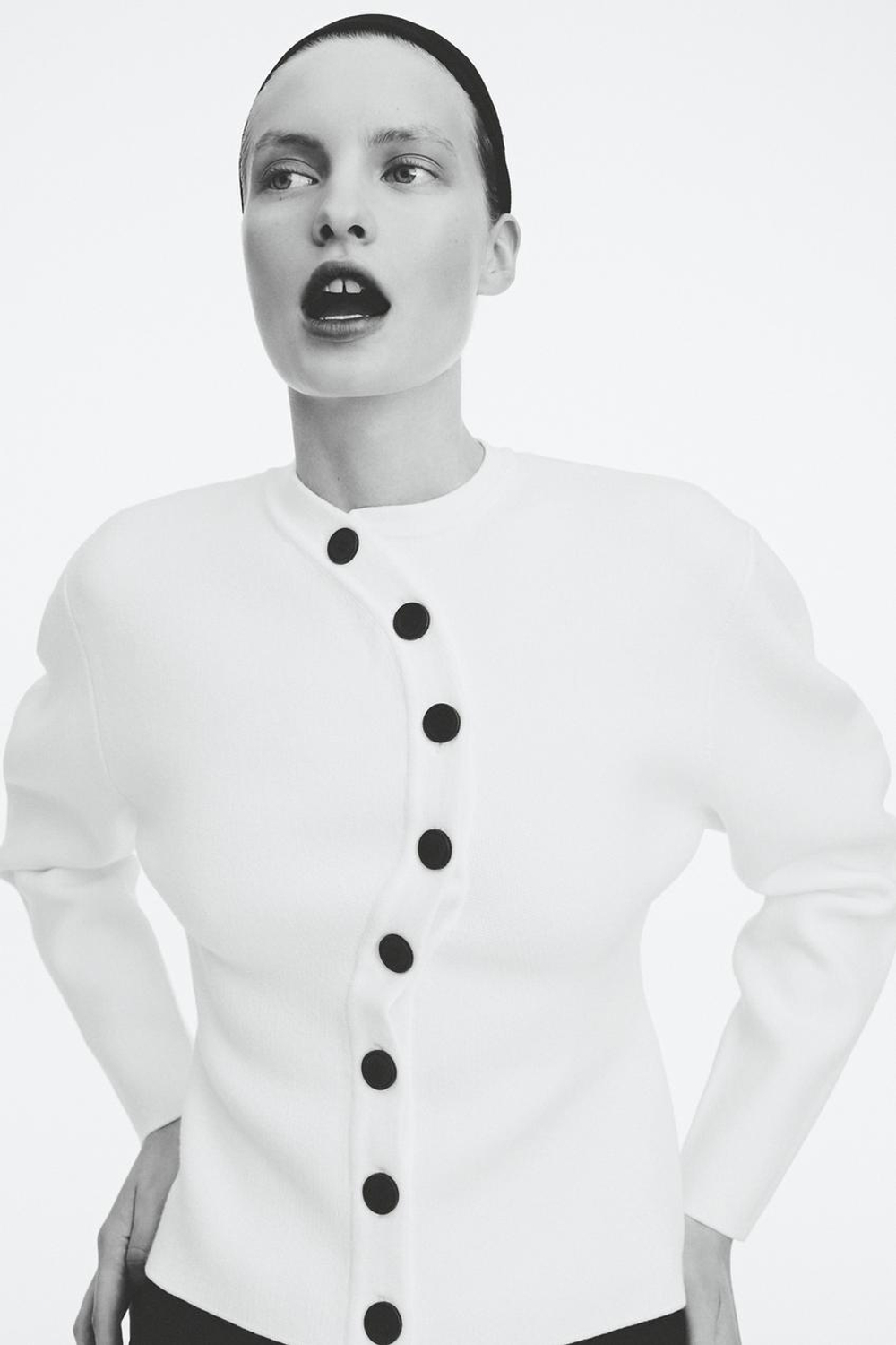 ZARA КАРДИГАН НА ЗАПÁХЕ, БЕЛЫЙ