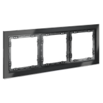 Рамка стеклянная на 3 поста, (графит, стекло) Voltum S70 VLS110307