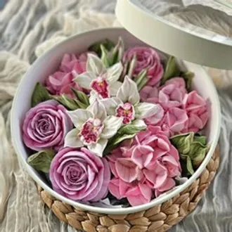 Зефир цветы «Орхидея» / 25 см