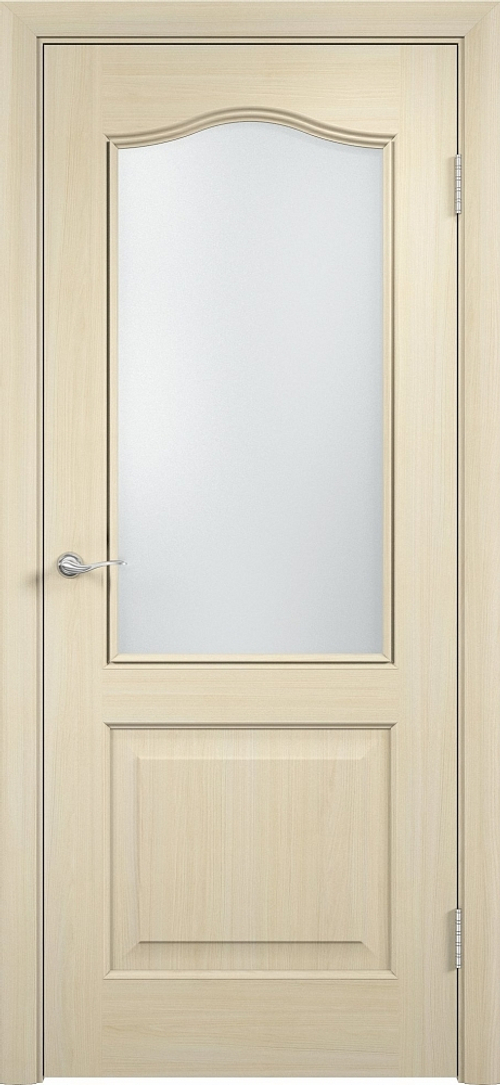 Межкомнатная дверь Тип С-08 / Цвет Беленый дуб / Остекление "Сатинато" / Двери Верда