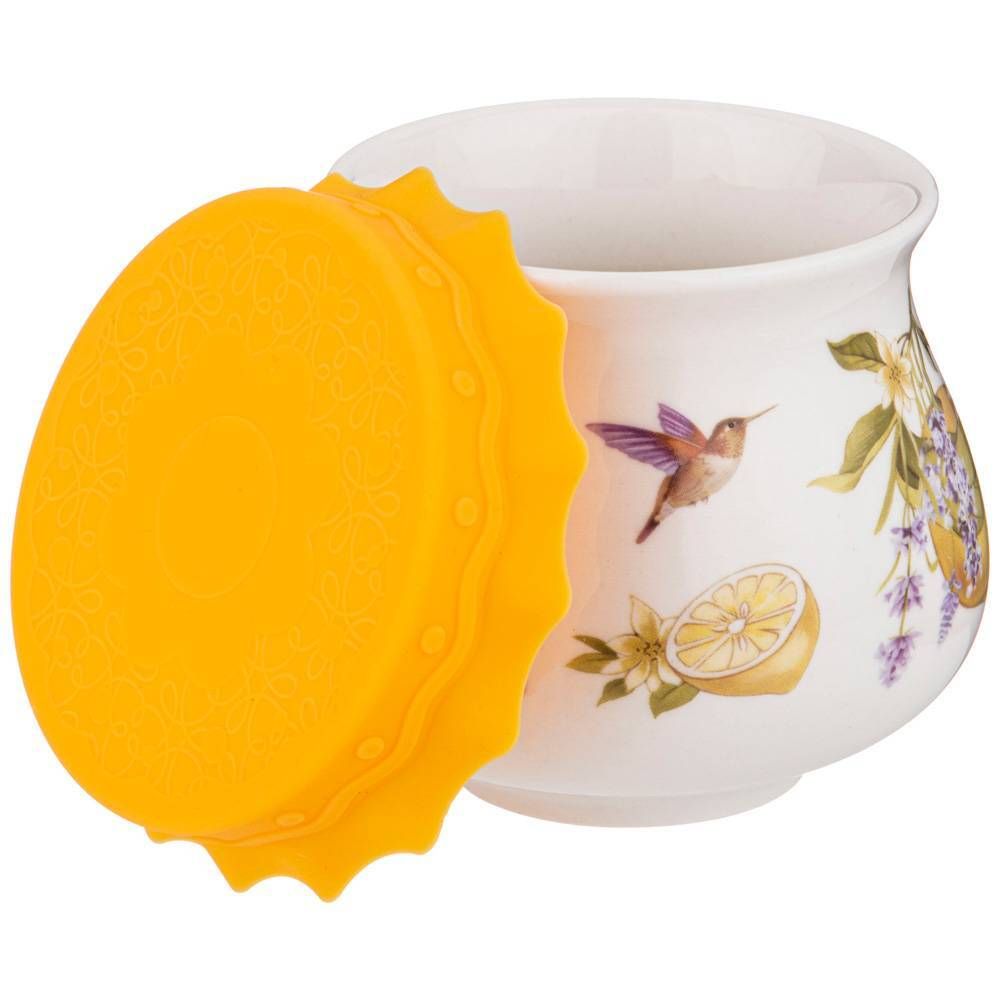 БАНОЧКА С СИЛИКОНОВОЙ КРЫШКОЙ LEFARD "ПРОВАНС ЛИМОНЫ" 300 МЛ (КОР=36ШТ.)