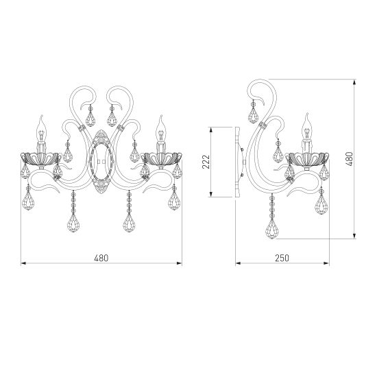 12205/2 / настенный светильник /   белый Strotskis