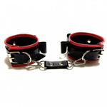Наручники с бантиками из эко-кожи черно-красные