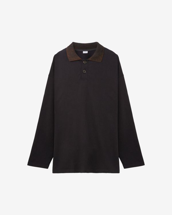 Поло Рубашка Оверсайз Черное - фото 1