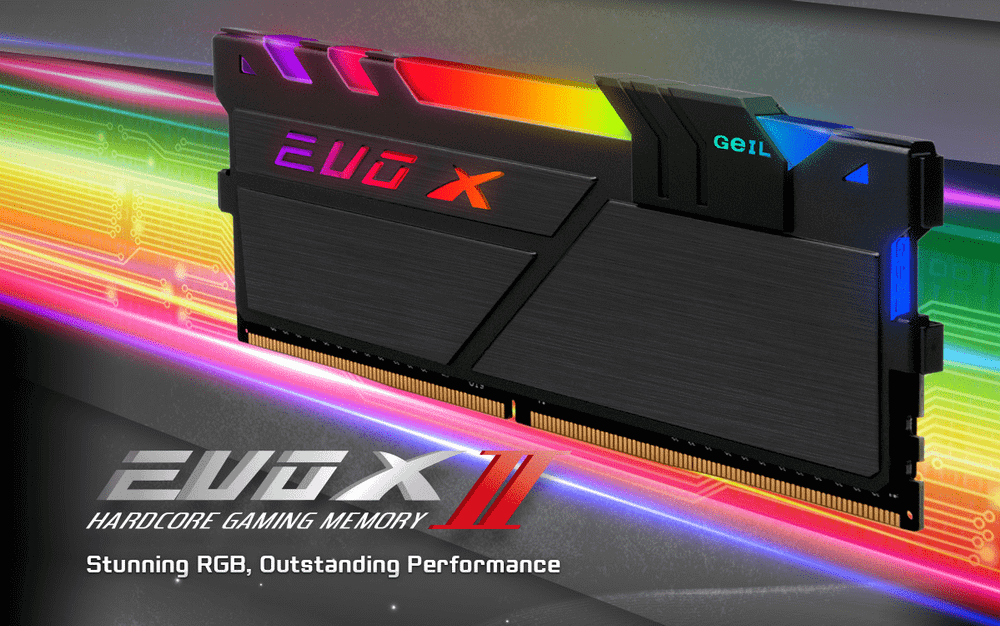 Оперативная память 16GB GEIL 3200MHz DDR4 PC4-25600 EVO X II Black RGB CL16 GEXSB416GB3200C16BSC