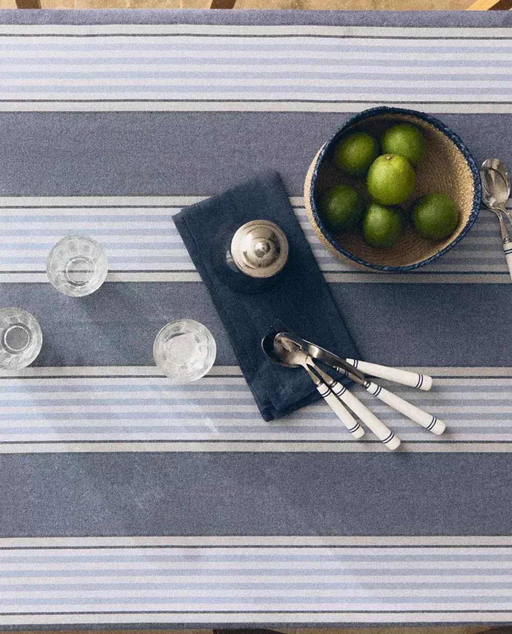 ZARA HOME СКАТЕРТЬ В ПОЛОСКУ, СИНИЙ