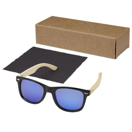 Taiyō, зеркальные поляризованные солнцезащитные очки в оправе из переработанного PET-пластика/бамбука в подарочной коробке