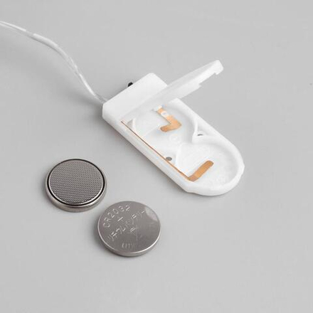 Гирлянда «Нить» 5 м роса, IP20, серебристая нить, 50 LED, свечение тёплое белое, CR2032х2