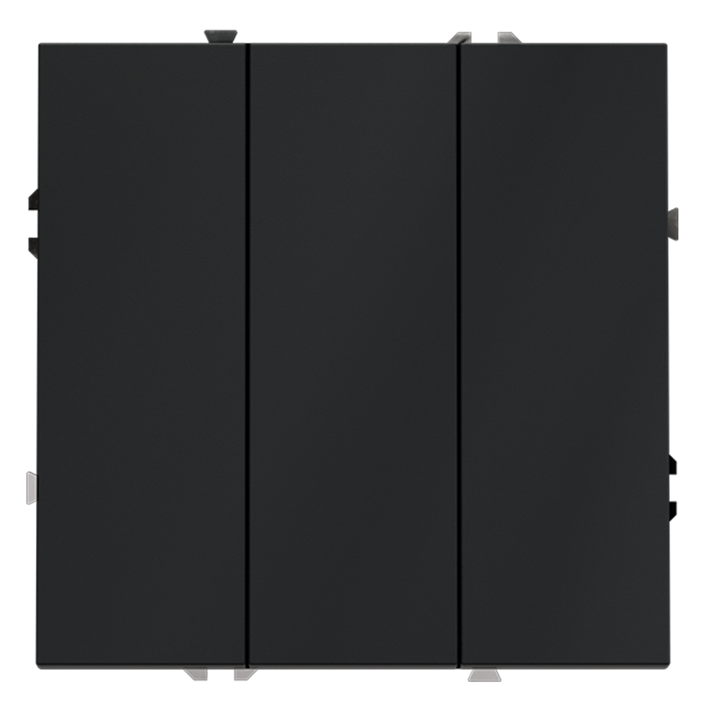 Выключатель встраиваемый VOLTUM S70 трехклавишный 10А, (графит)