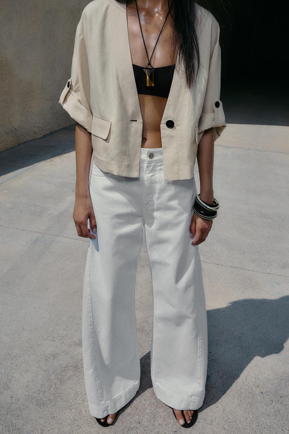 ZARA КАРДИГАН С ПОДВОРАЧИВАЕМЫМИ РУКАВАМИ, ПЕСОЧНЫЙ