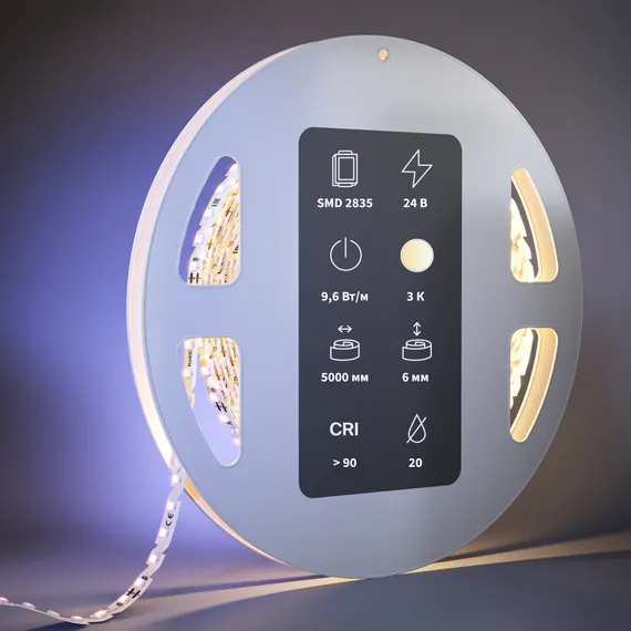 Светодиодная лента Ультра 24В 2835 9,6Вт/м 3000К 5м IP 20 201137 Led Strip 201137