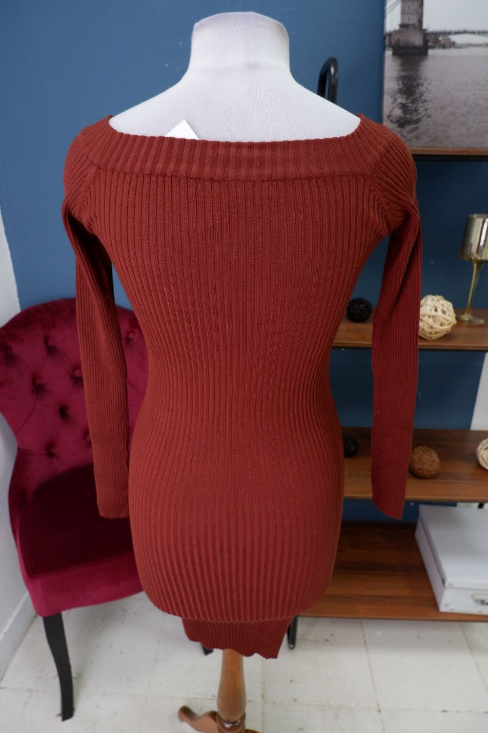 Платье Bershka в рубчик 44 размер