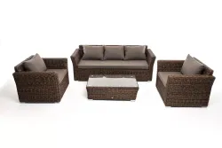 "Капучино" лаунж-зона из искусственного ротанга (гиацинт), цвет коричневый