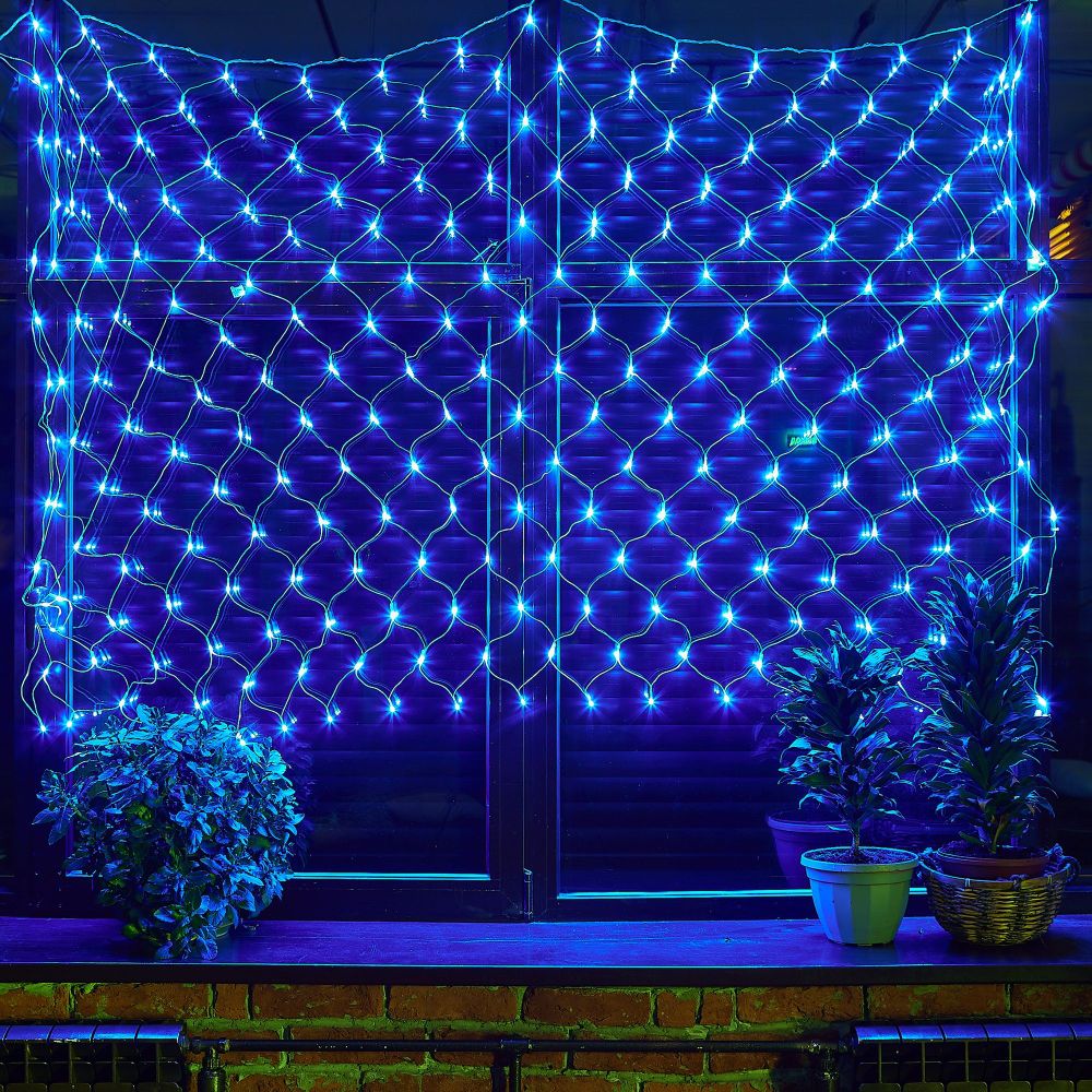 ULD-N2520-240-DTA BLUE IP20 Сетка светодиодная с контроллером. 240 светодиодов. 2.5х2 м. синяя. IP20. провод прозрачный