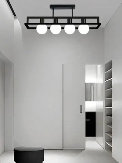 Люстра потолочная на кухню,в гостиную,светильник лофт,черный,E27,AYHOME