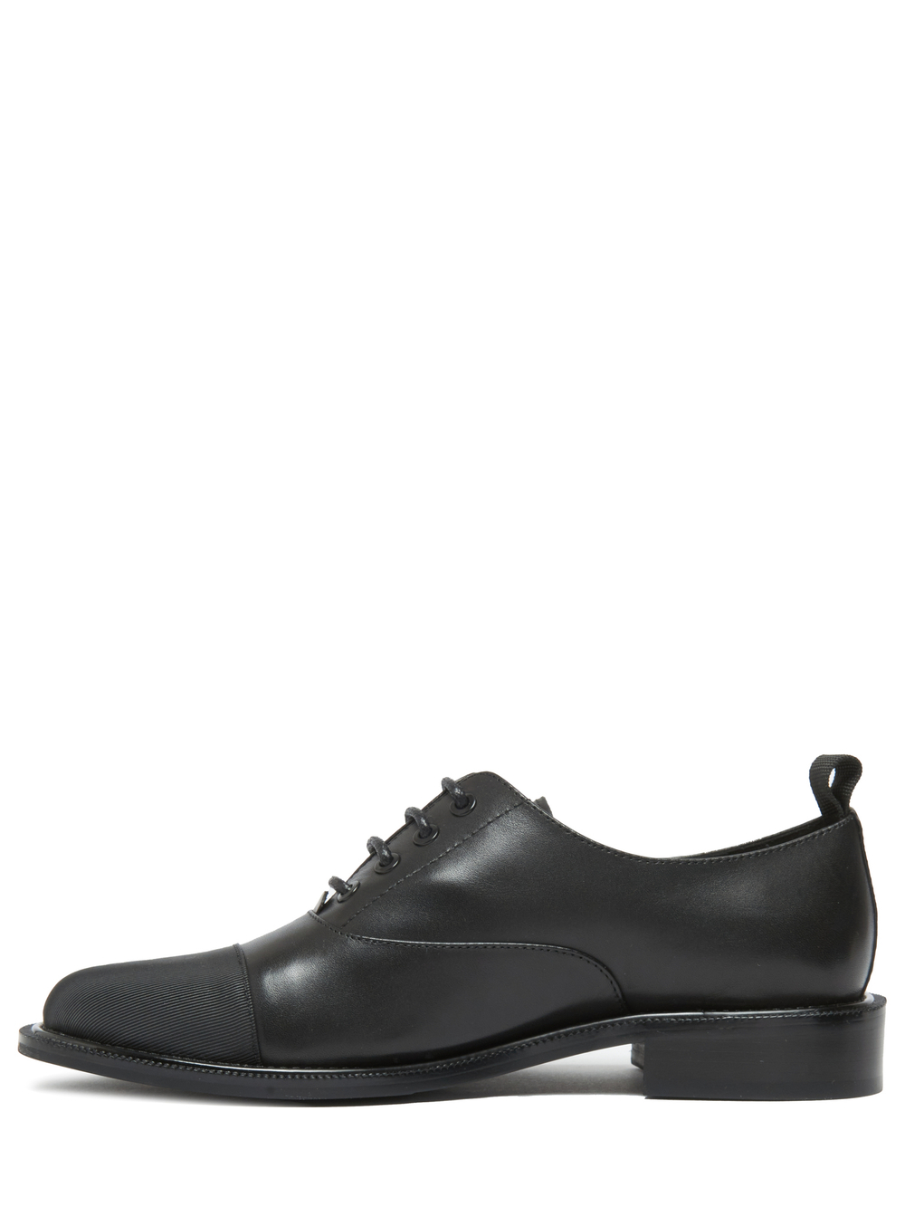 Женские комбинированные туфли чёрные со шнурками