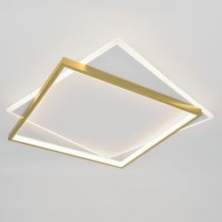 Светильник потолочный светодиодный ЭРА Модерн Lima CLL-1-82 3K-6,5K RC WH+GD с ДУ белый-золото