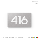 Номер на дверь 416, табличка на дверь для офиса, квартиры, кабинета, аудитории, склада, серая 120х70 мм, Айдентика Технолоджи