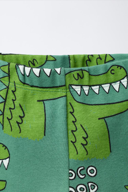 ZARA ЛЕГИНСЫ С ПРИНТОМ «КРОКОДИЛЫ», ЗЕЛЕНЫЙ