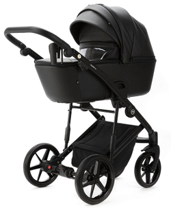 Детская коляска Adamex Mobi Deluxe New 2 в 1 MN-SA02 ЧЕРНАЯ КОЖА