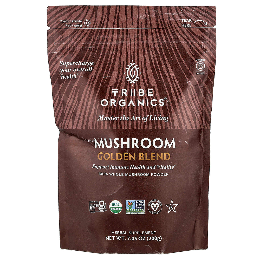 Tribe Organics, Золотая смесь грибов, 200 г (7,05 унции)