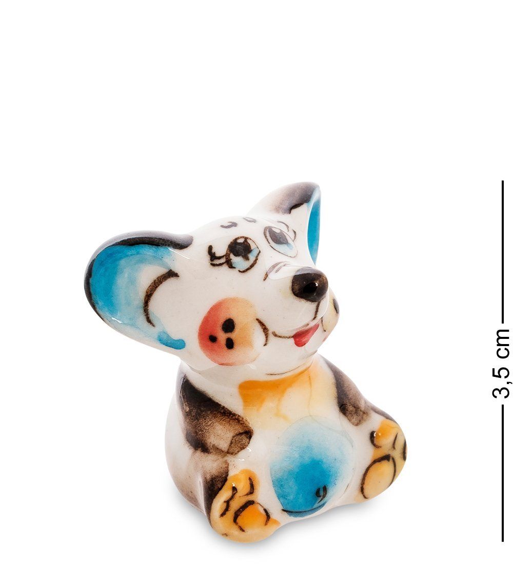 ГЛ- 549 Фигурка «Мышь ушастый» мал. цв. (Гжельский фарфор)