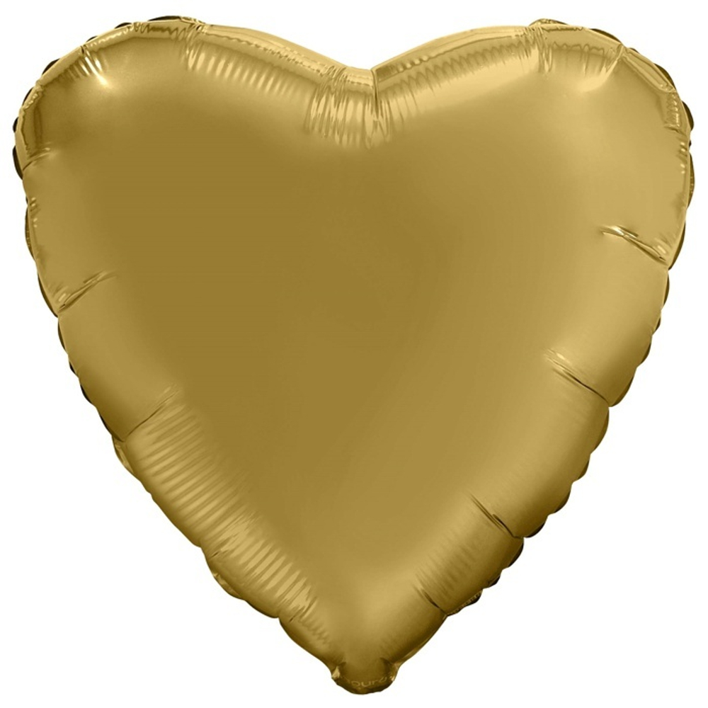 Шар Agura сердце 18" сатин золото #758236