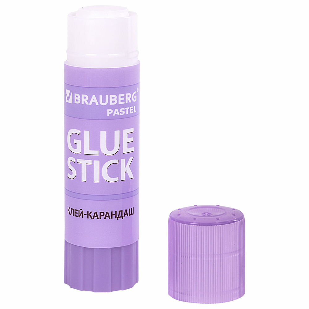 Клей-карандаш в пастельном корпусе BRAUBERG PASTEL 15 г PVP-основа ассорти (20 штук в упаковке)