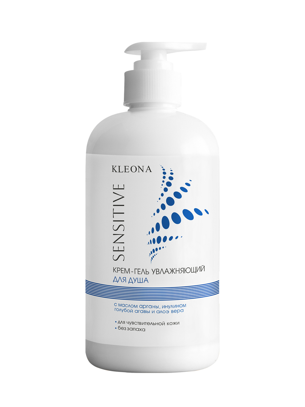 Крем-гель для душа Kleona увлажняющий Sensitive, 500 мл