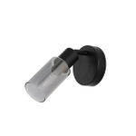 Настенный светильник (спот) 1x40Вт E14, металл/стекло, черный/дымчатый