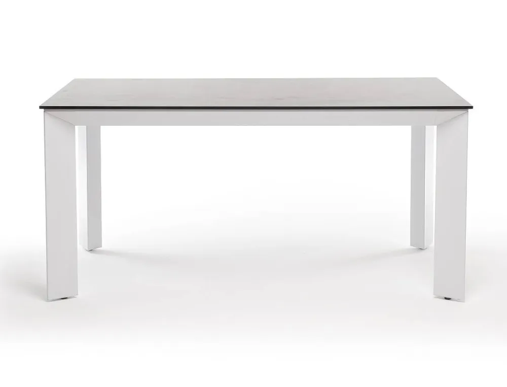 "Венето" обеденный стол из HPL 160х80см, цвет "серый гранит", каркас белый