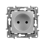 Розетка без заземления со шторками 16А 250В алюминий ETIKA Legrand