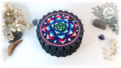 Большая деревянная шкатулка "Каменная роза"