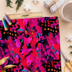 Ткань атлас ночной мулен руж