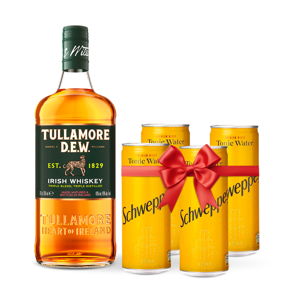Tullamore D.E.W. Original 0,7 л. + 4 Schweppes Tonic 450мл