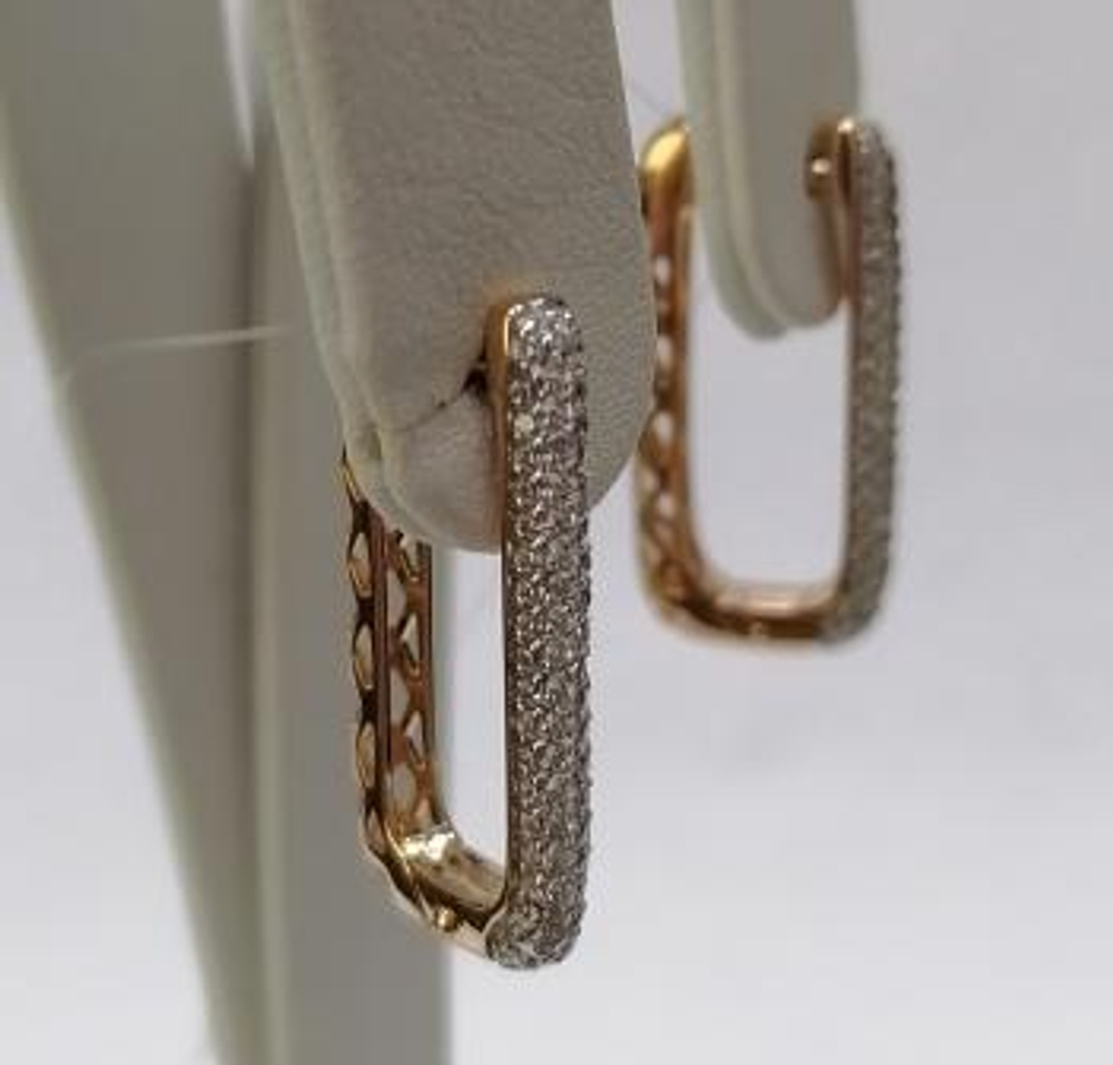 Серьги из золота с фианитами