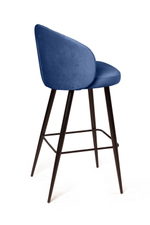 Стул полубарный Mont Blanc, бархат синий 29 / черный конус