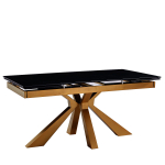 Стол керамический LA ALTA SIENA Vic Dark grey 160-240*90, каркас шампань