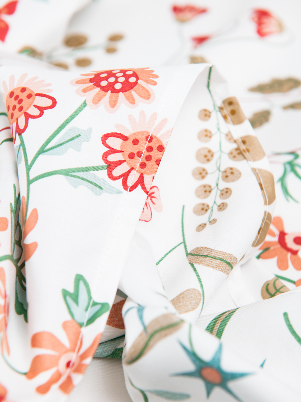 ODA Простыня стандартная, сатин цветочный орнамент