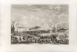 Прохождение моста Лоди. Гравюра из альбома Военные кампании Франции. Париж. 1834