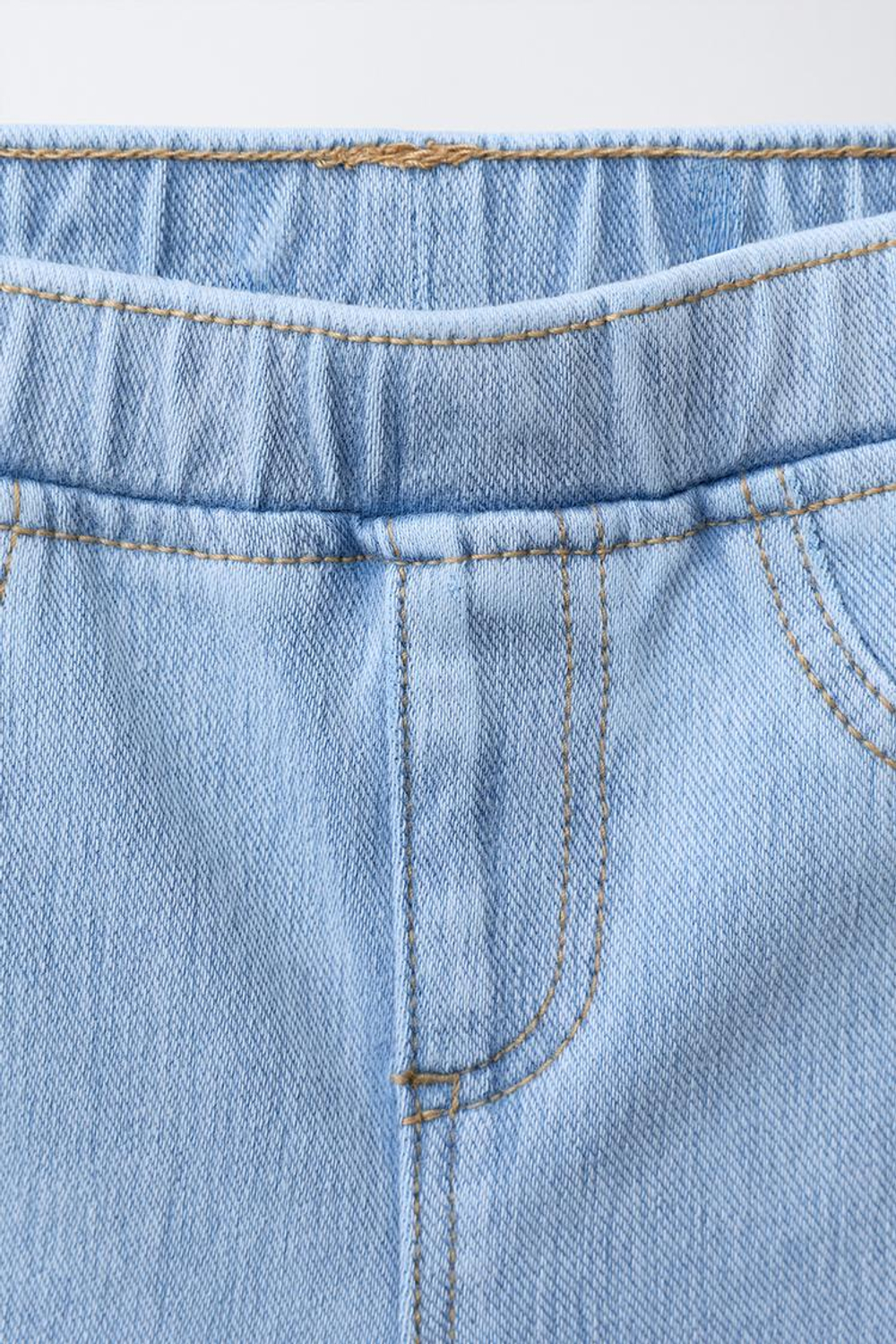 ZARA ЛЕГИНСЫ FLARE С ЭФФЕКТОМ ДЕНИМА, ГОЛУБОЙ