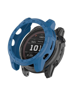 Защитный бампер чехол для часов Garmin Fenix 7X, Tactix 7 / 7 Pro, Enduro 2 материал TPU (Синий)