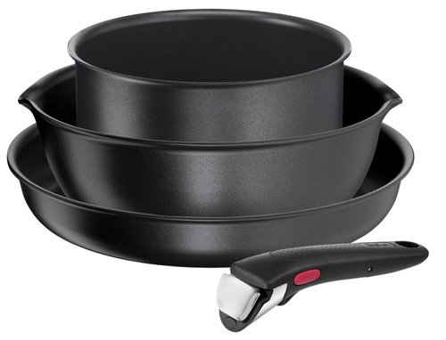 Набор посуды со съемной ручкой Tefal Ingenio Daily Chef Black 4 предмета 18/22/26 см L7629453