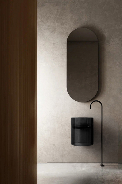 Раковина подвесная прозрачная ABBER Kristall AT2704Onyx черная