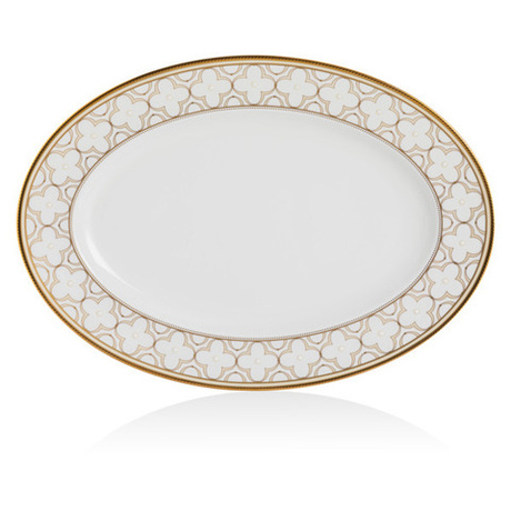 Блюдо овальное 37см Noritake Трефолио с золотым кантом