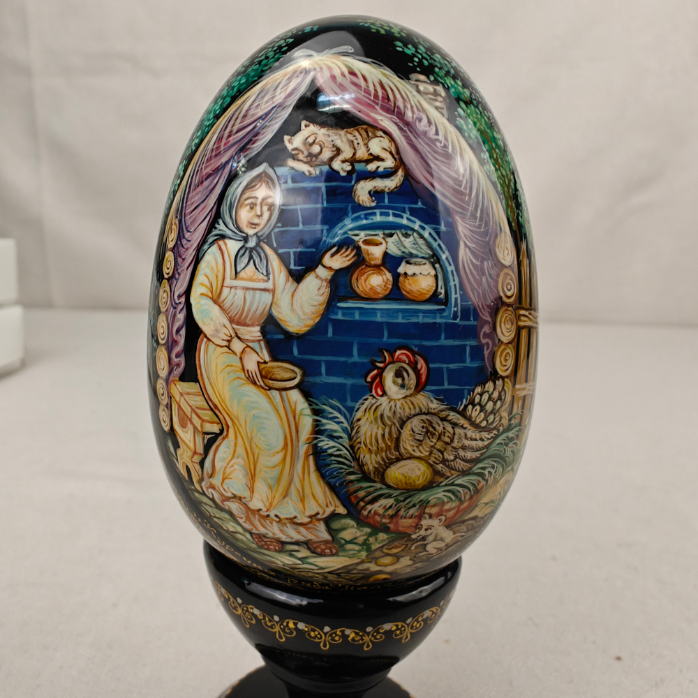 Яйцо сувенирное "Курочка ряба" мал.(ручная роспись Палех)