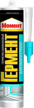 Герметик силикон для окон и стекол белый 280 мл.МОМЕНТ Монтаж