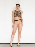 Трусы Zebra бразилиана с высокой линией талии (скин/черный)