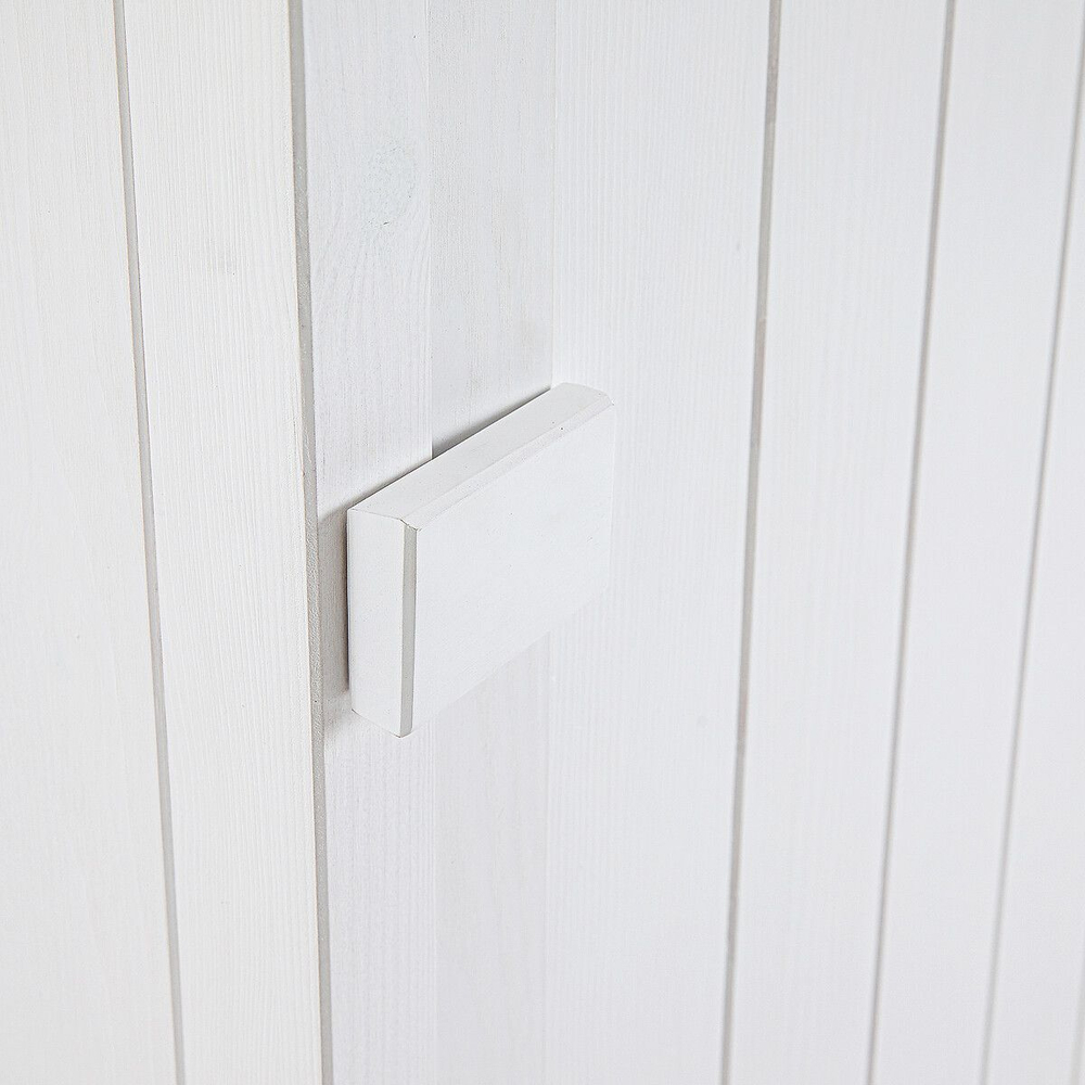 Dipriz Шкаф для одежды Карлос из сосны, 2 двери, 105х50х173, со штангой и полками, белый воск